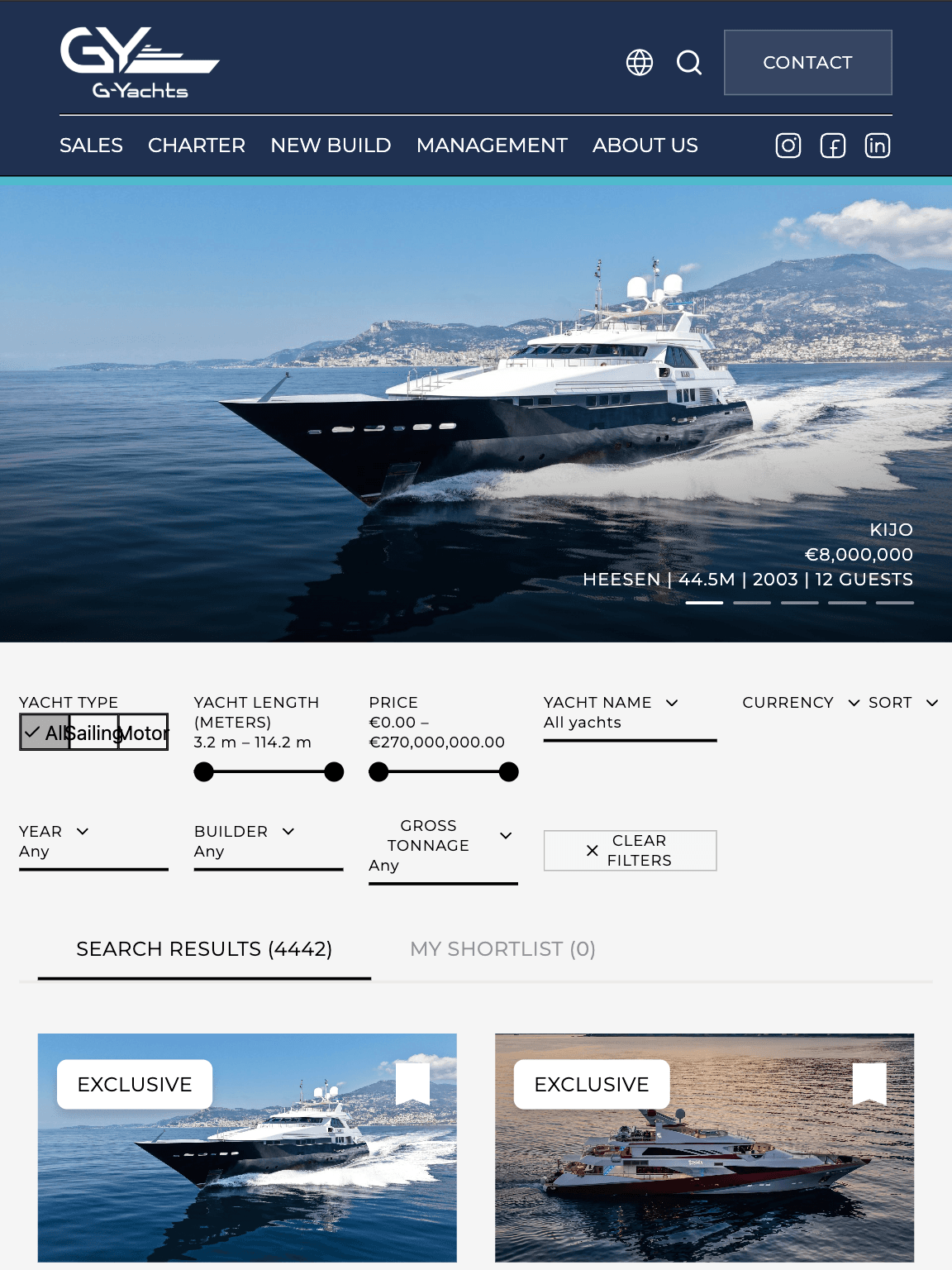 G-Yachts Website project
